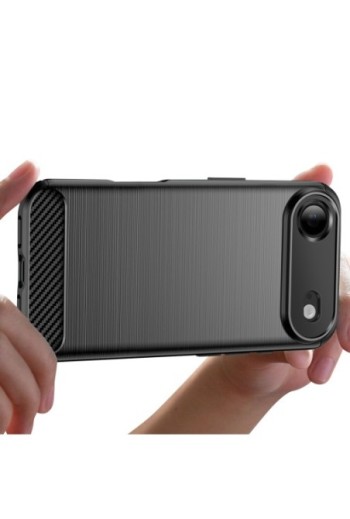 Cover Carbonio Silicone Flessibile antiurto p. iPhone Air - Nera