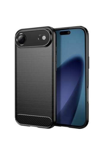 Cover Carbonio Silicone Flessibile antiurto p. iPhone Air - Nera