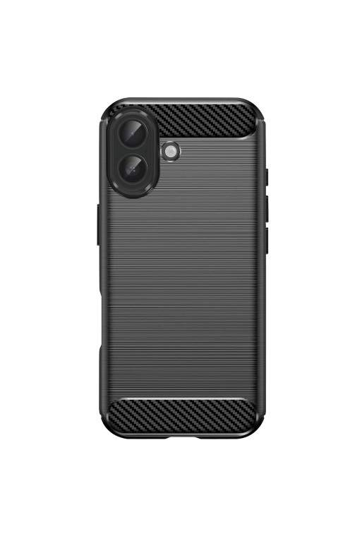 Cover Carbonio Silicone Flessibile antiurto p. iPhone 17 - Nera