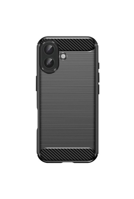 Cover Carbonio Silicone Flessibile antiurto p. iPhone 17 - Nera