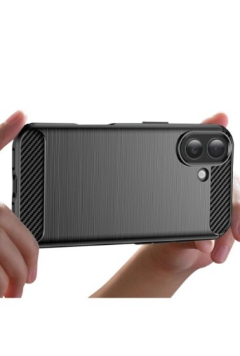 Cover Carbonio Silicone Flessibile antiurto p. iPhone 17 - Nera