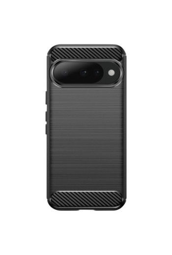 Cover in silicone morbido antiurto in carbonio per Google Pixel 10 e 10 Pro - Nero