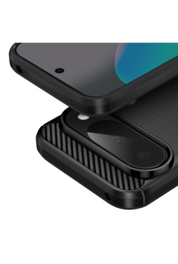 Cover in silicone morbido antiurto in carbonio per Google Pixel 10 e 10 Pro - Nero