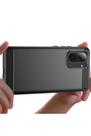 Cover in silicone morbido antiurto in carbonio per OnePlus Nord CE5 - Nero