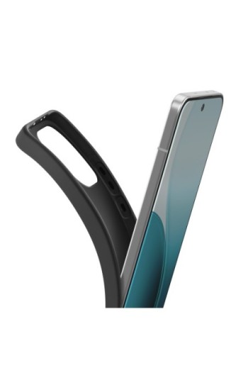 Cover morbida anti-impronte nero opaco per Oppo Reno 14