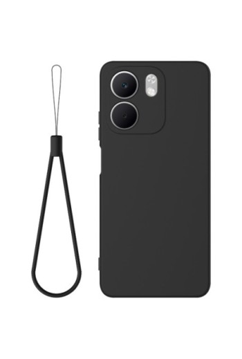 Custodia in silicone Oppo A5x Soft-Touch con cinturino - nero intenso