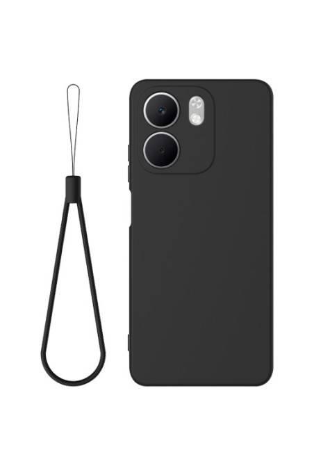 Custodia in silicone Oppo A5x Soft-Touch con cinturino - nero intenso