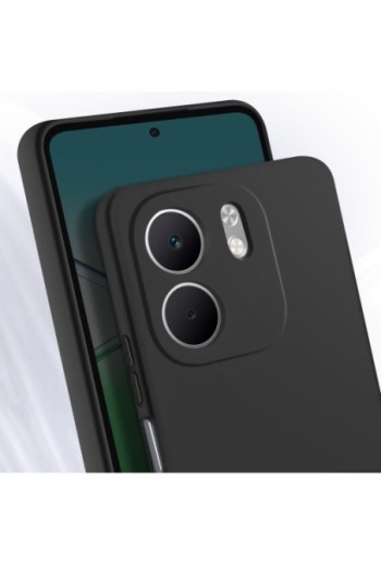 Custodia in silicone Oppo A5x Soft-Touch con cinturino - nero intenso