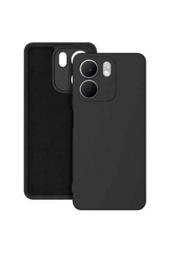 Custodia in silicone Oppo A5x Soft-Touch con cinturino - nero intenso
