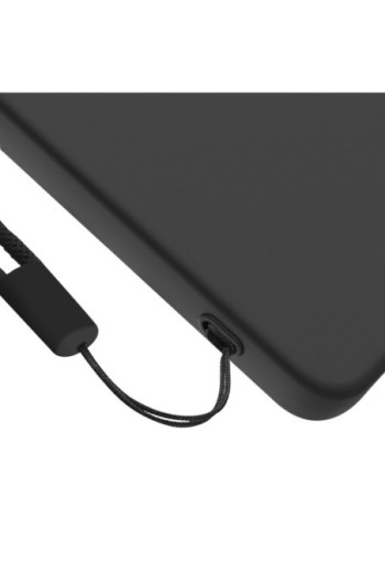 Custodia in silicone Oppo A5x Soft-Touch con cinturino - nero intenso