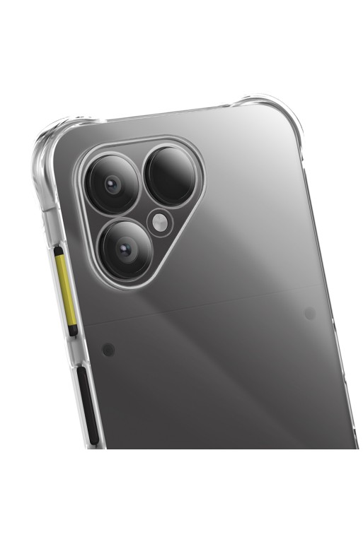 Custodia trasparente con 4 angoli rinforzati antiurto per Fairphone 6