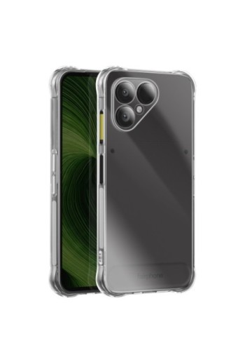 Custodia trasparente con 4 angoli rinforzati antiurto per Fairphone 6