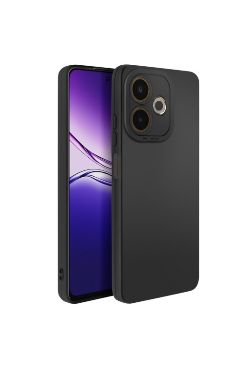 Custodia Oppo A5 Pro in silicone morbido con protezione fotocamera Nero
