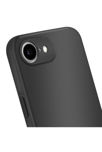 Custodia silicone Soft Touch per iPhone 16 Nero