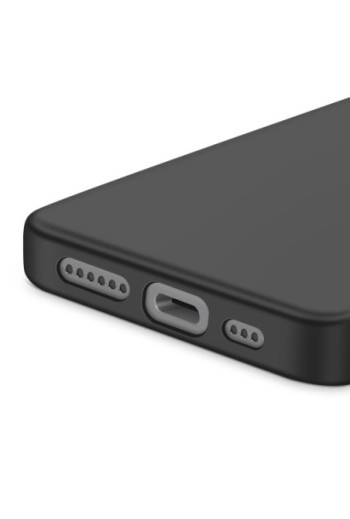 Custodia silicone Soft Touch per iPhone 16 Nero