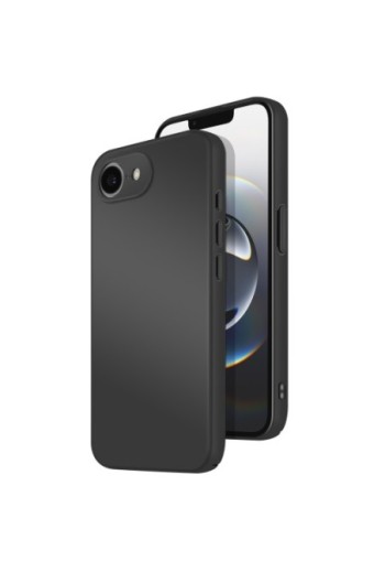 Custodia silicone Soft Touch per iPhone 16 Nero