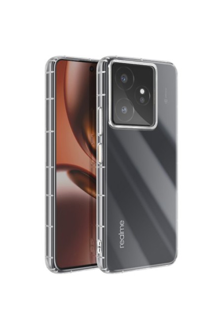 Custodia Trasparente – Retro rinforzato + bordi in silicone pulsanti protetti p. Realme GT 7 e GT 7T