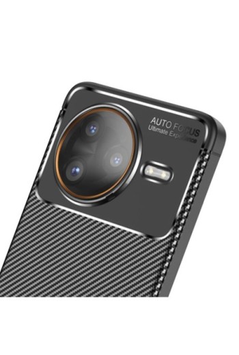 Cover effetto fibra di carbonio per Xiaomi Poco F7 Ultra e Poco F7 Pro - Nero