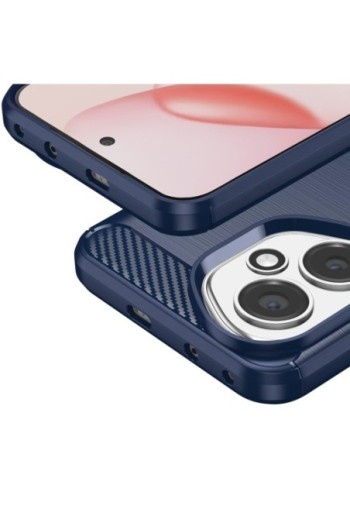 Custodia in silicone Honor 400 Carbonio con texture spazzolata - Blu
