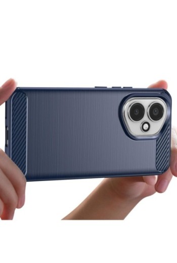 Custodia in silicone Honor 400 Carbonio con texture spazzolata - Blu