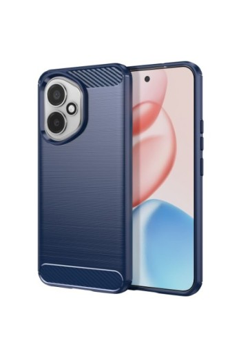Custodia in silicone Honor 400 Carbonio con texture spazzolata - Blu