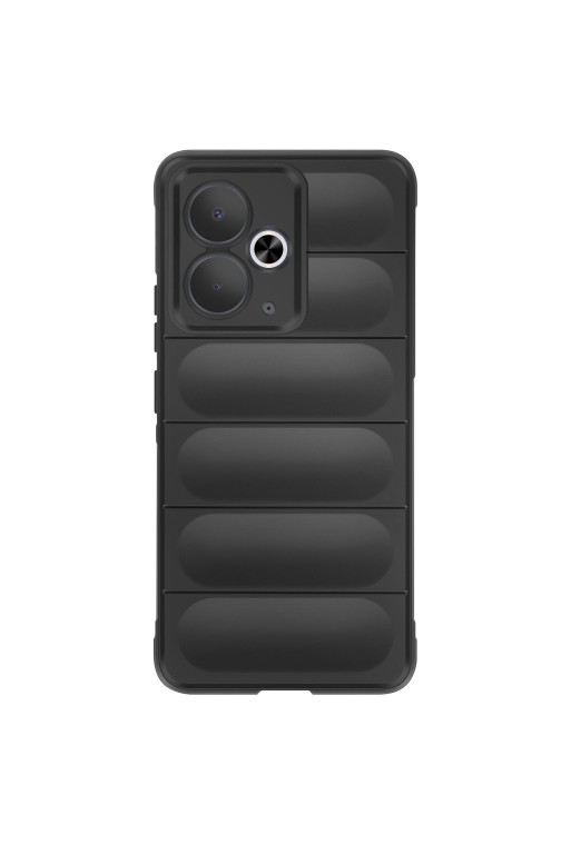 Cover Realme 14T design rugged antishock - nero