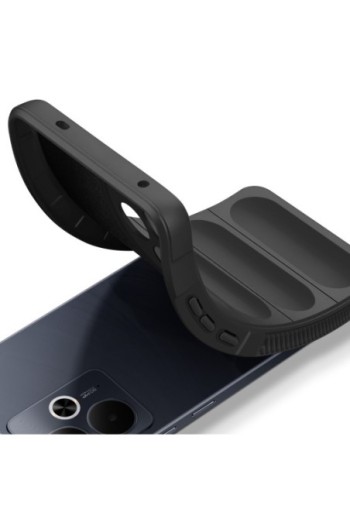 Cover Realme 14T design rugged antishock - nero