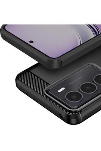 Cover in carbonio Realme C75 / C71 effetto spazzolato – Nero