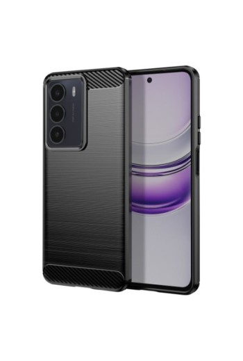 Cover in carbonio Realme C75 / C71 effetto spazzolato – Nero