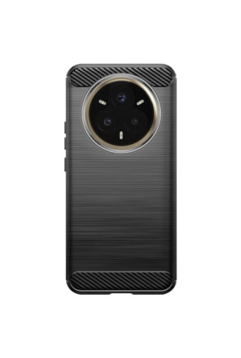 Cover in carbonio Realme 14 Pro Plus silicone effetto spazzolato – Nero