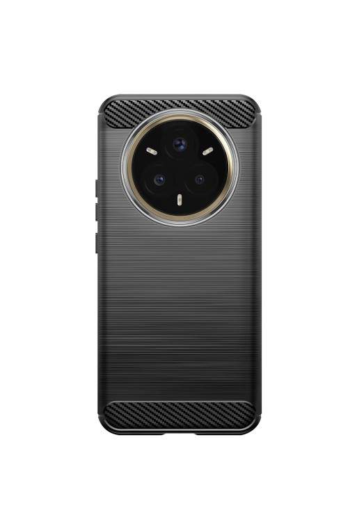Cover in carbonio Realme 14 Pro Plus silicone effetto spazzolato – Nero