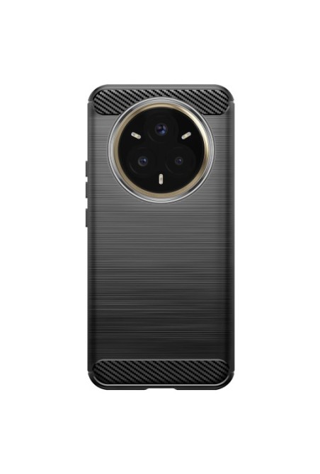 Cover in carbonio Realme 14 Pro Plus silicone effetto spazzolato – Nero