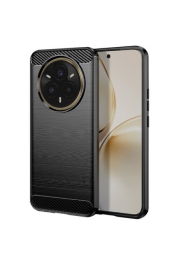 Cover in carbonio Realme 14 Pro Plus silicone effetto spazzolato – Nero