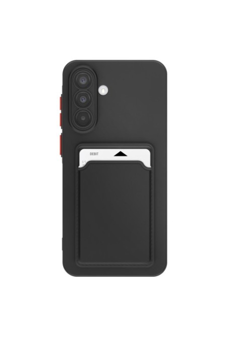 Custodia Porta Carte Samsung Galaxy A36 Silicone Morbido Nero