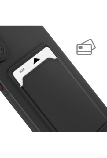 Custodia Porta Carte Samsung Galaxy A36 Silicone Morbido Nero