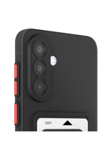 Custodia Porta Carte Samsung Galaxy A36 Silicone Morbido Nero