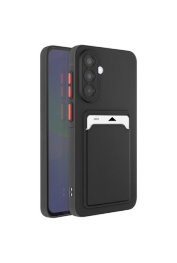 Custodia Porta Carte Samsung Galaxy A36 Silicone Morbido Nero