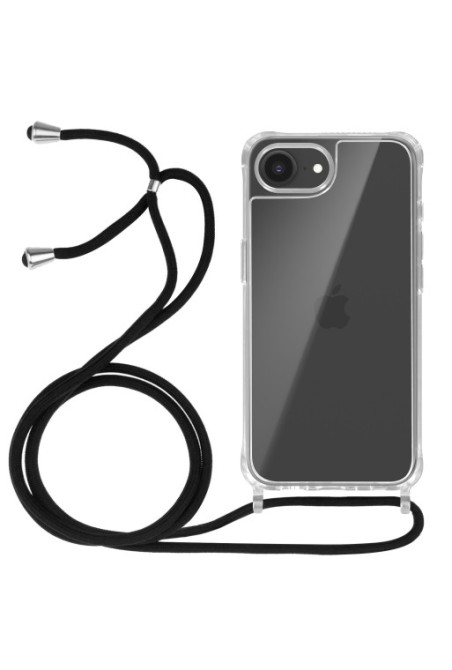 Custodia con Cordino iPhone 16e Silicone Antiurto - Trasparente