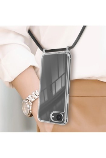 Custodia con Cordino iPhone 16e Silicone Antiurto - Trasparente