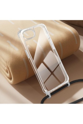 Custodia con Cordino iPhone 16e Silicone Antiurto - Trasparente