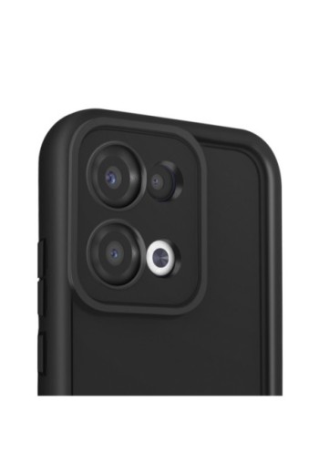 Custodia in Silicone Antiscivolo Nera con Fotocamera Protetta per Oppo Reno 13