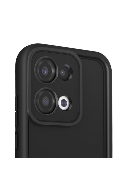 Custodia in Silicone Antiscivolo Nera con Fotocamera Protetta per Oppo Reno 13