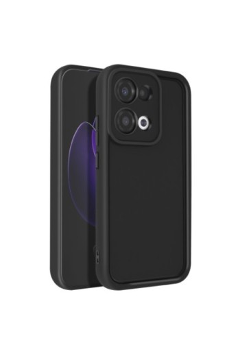 Custodia in Silicone Antiscivolo Nera con Fotocamera Protetta per Oppo Reno 13