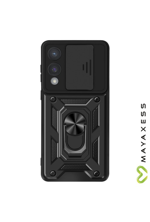 Custodia Antishock Samsung Galaxy S25 Edge Anello Magnetico Mayaxess Nero