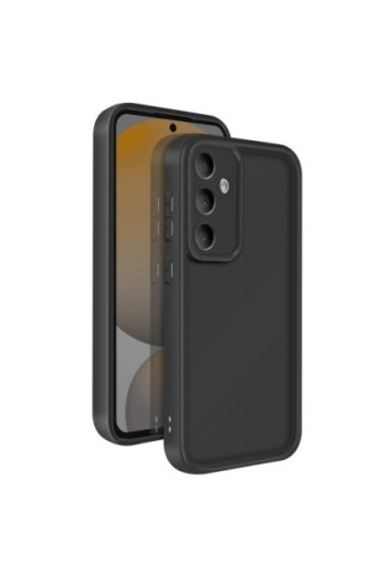 Custodia Soft Touch Samsung Galaxy S24 FE Silicone Nero con Bordi Rialzati
