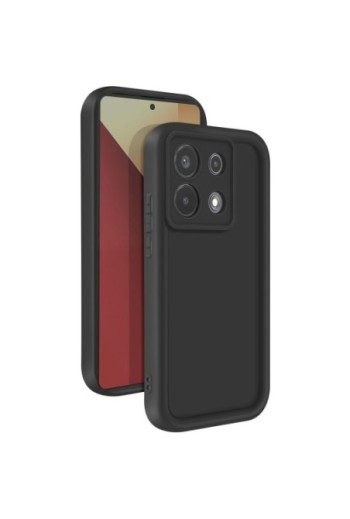 Custodia Soft Touch Xiaomi Redmi Note 13 Pro Silicone Nero con Bordi Rialzati