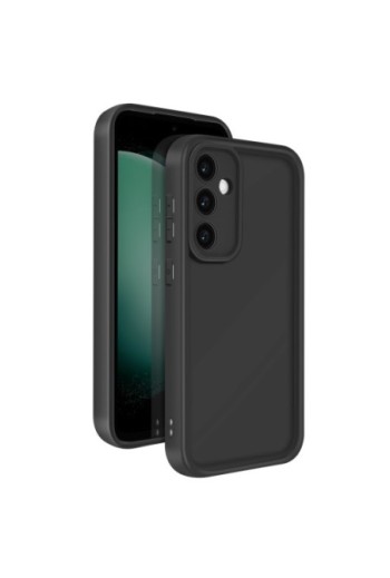Custodia Soft Touch Samsung Galaxy S23 FE Silicone Nero con Bordi Rialzati