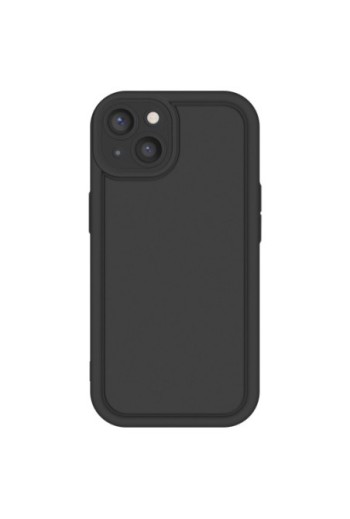Custodia Soft Touch iPhone 13 Silicone Nero con Bordi Rialzati