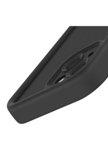 Custodia Soft Touch iPhone 13 Silicone Nero con Bordi Rialzati