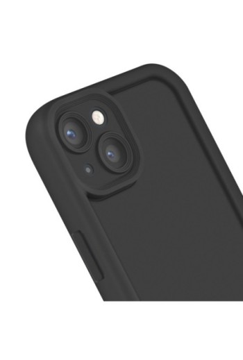 Custodia Soft Touch iPhone 13 Silicone Nero con Bordi Rialzati